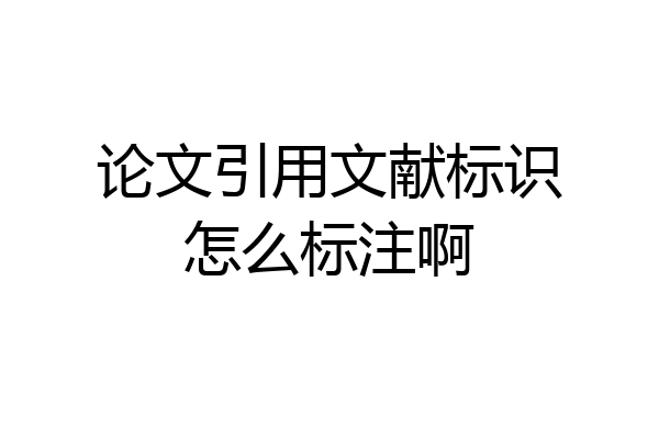 论文引用文献标识怎么标注啊