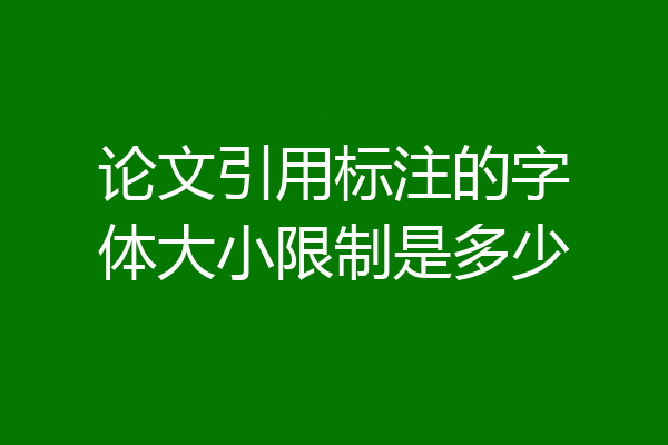 论文引用标注的字体大小限制是多少