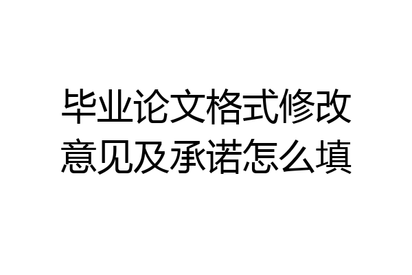 毕业论文格式修改意见及承诺怎么填
