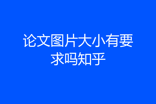 论文图片大小有要求吗知乎