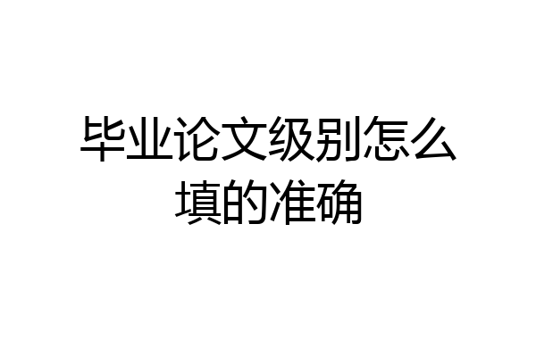 毕业论文级别怎么填的准确