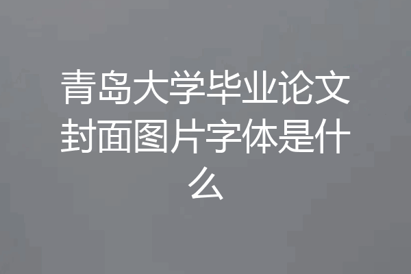 青岛大学毕业论文封面图片字体是什么