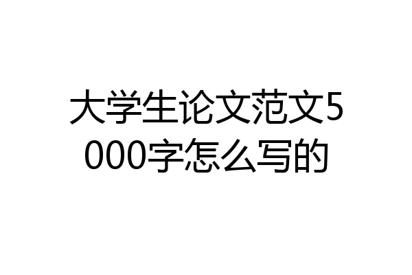 大学生论文范文5000字怎么写的