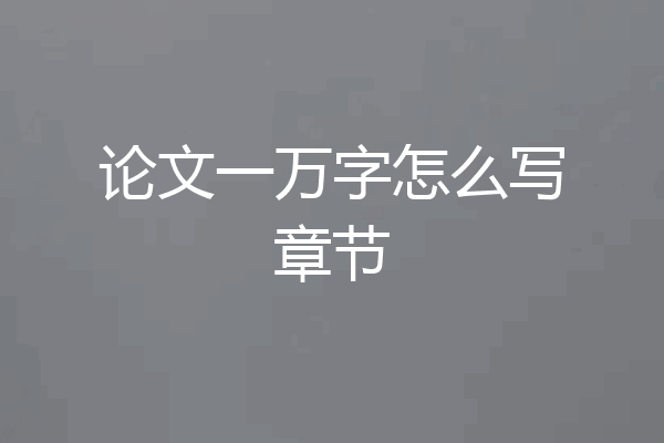 论文一万字怎么写章节
