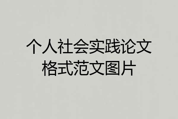 个人社会实践论文格式范文图片