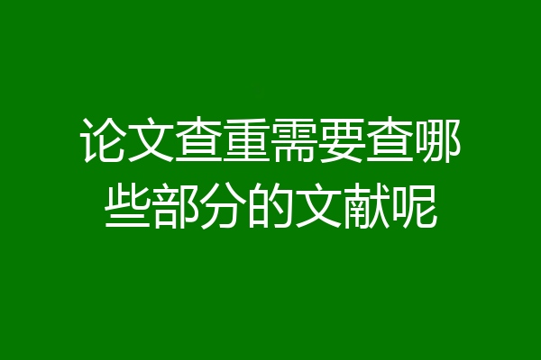 论文查重需要查哪些部分的文献呢