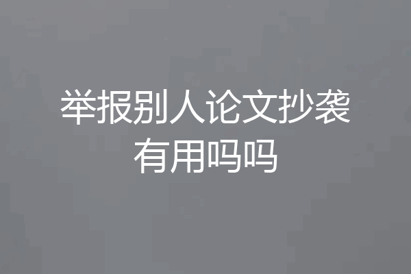 举报别人论文抄袭有用吗吗