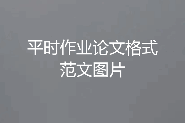平时作业论文格式范文图片