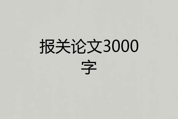 报关论文3000字