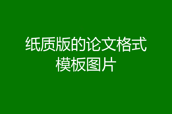 纸质版的论文格式模板图片