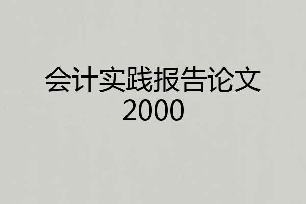 会计实践报告论文2000