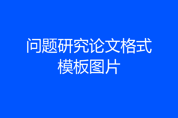 问题研究论文格式模板图片