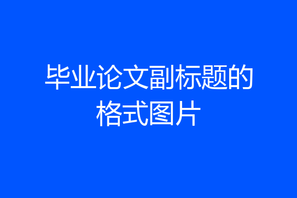毕业论文副标题的格式图片