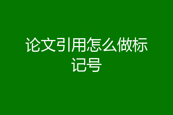 论文引用怎么做标记号