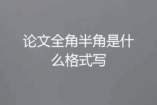 论文全角半角是什么格式写
