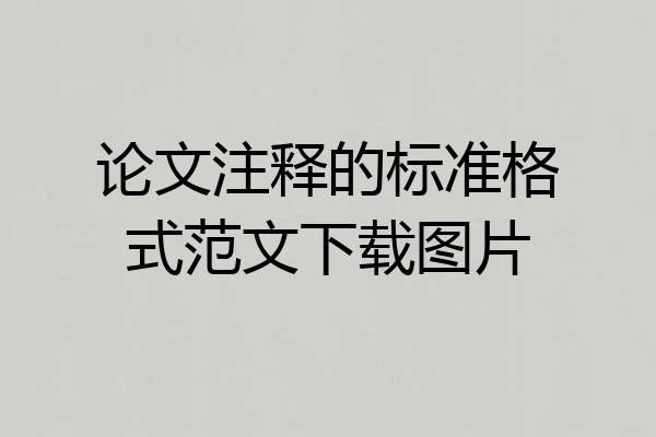 论文注释的标准格式范文下载图片