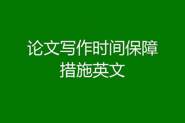 论文写作时间保障措施英文