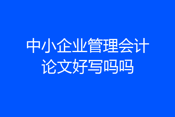 中小企业管理会计论文好写吗吗