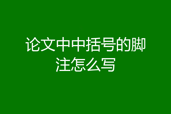 论文中中括号的脚注怎么写