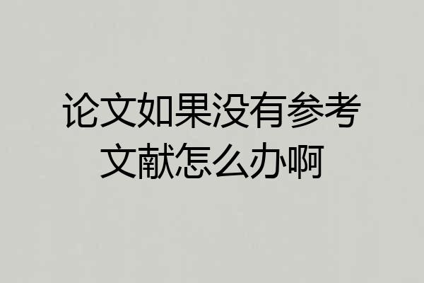 论文如果没有参考文献怎么办啊