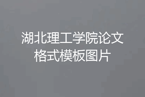 湖北理工学院论文格式模板图片