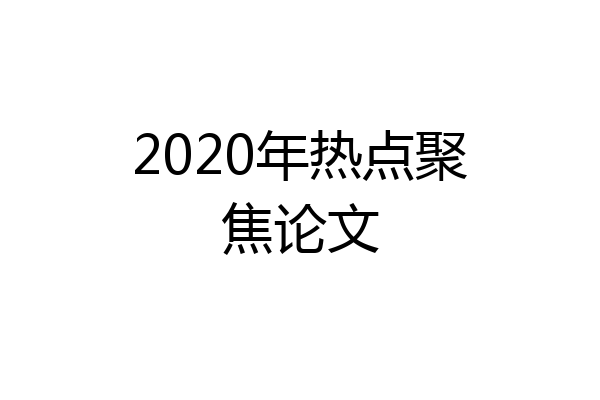 2020年热点聚焦论文