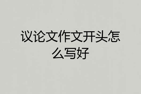 议论文作文开头怎么写好