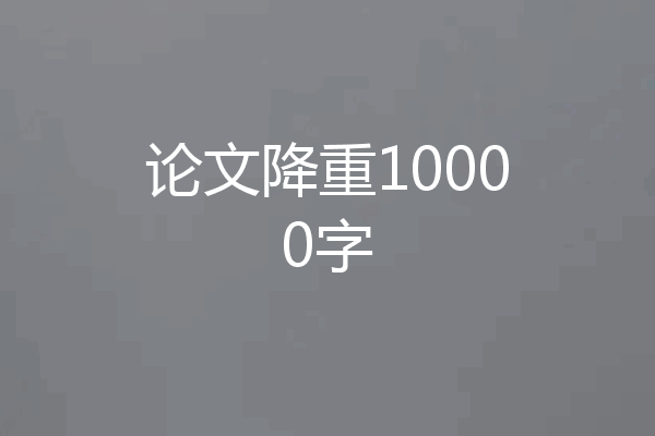 论文降重10000字