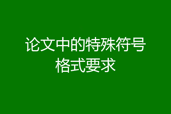 论文中的特殊符号格式要求