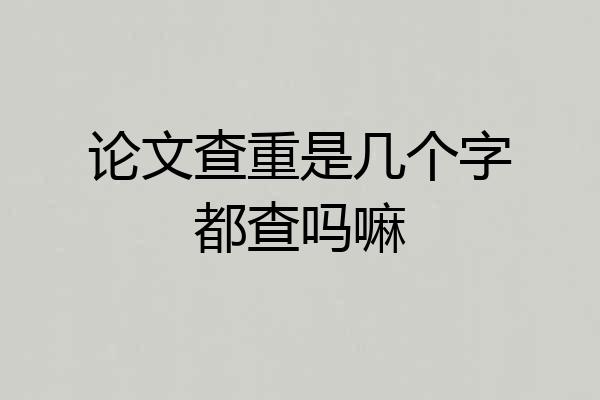 论文查重是几个字都查吗嘛