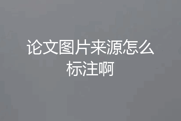 论文图片来源怎么标注啊