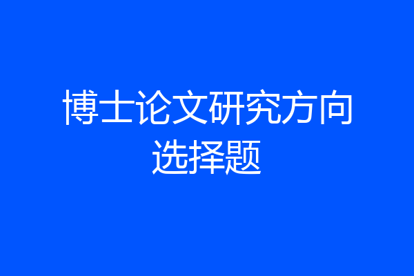 博士论文研究方向选择题
