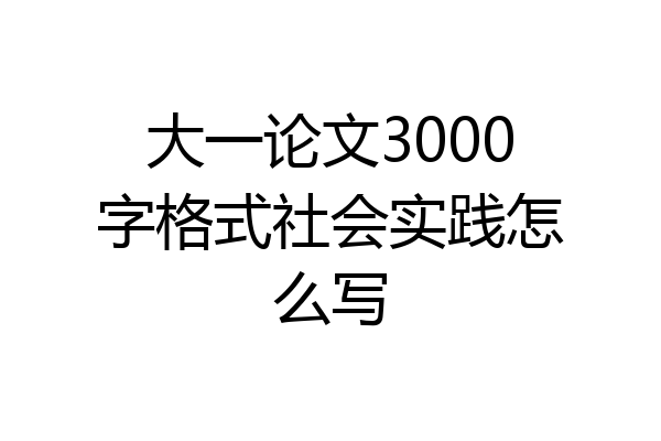 大一论文3000字格式社会实践怎么写