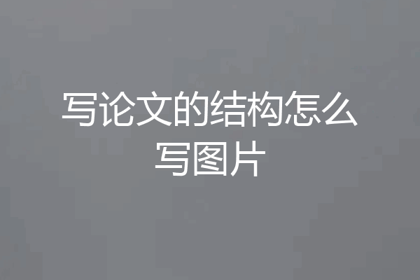 写论文的结构怎么写图片