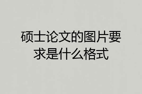 硕士论文的图片要求是什么格式