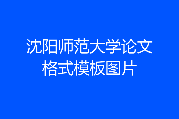 沈阳师范大学论文格式模板图片