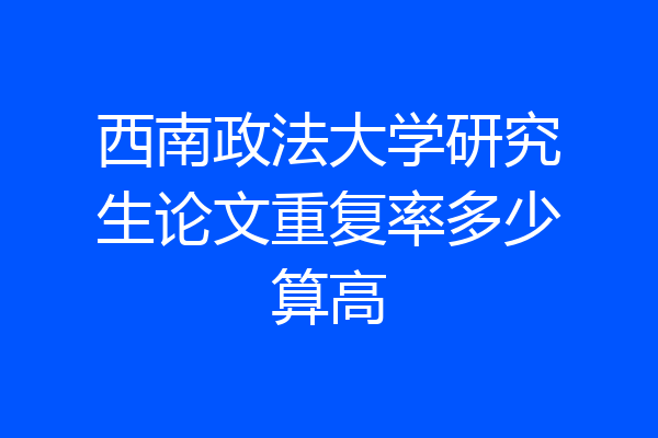 西南政法大学研究生论文重复率多少算高