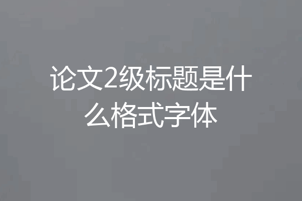 论文2级标题是什么格式字体