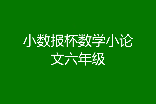 小数报杯数学小论文六年级
