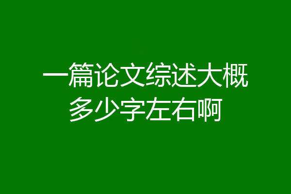 一篇论文综述大概多少字左右啊