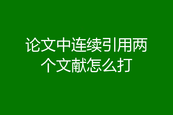 论文中连续引用两个文献怎么打