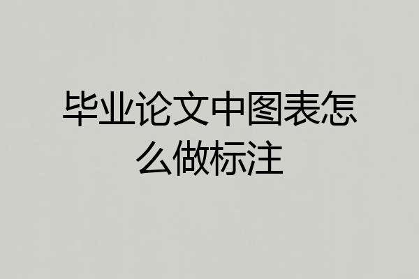 毕业论文中图表怎么做标注
