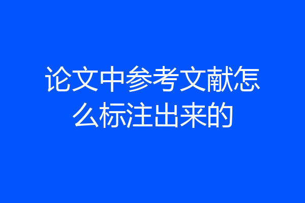 论文中参考文献怎么标注出来的