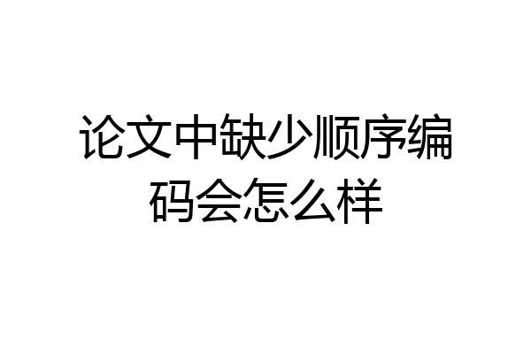 论文中缺少顺序编码会怎么样