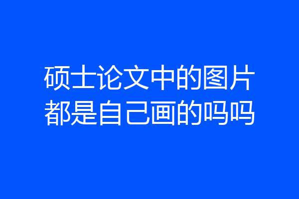 硕士论文中的图片都是自己画的吗吗