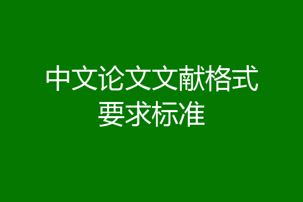 中文论文文献格式要求标准
