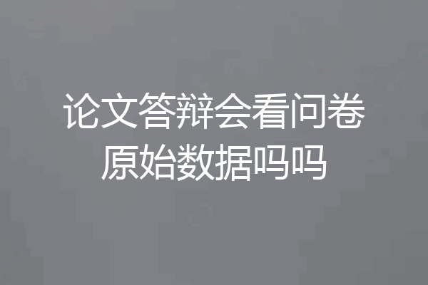 论文答辩会看问卷原始数据吗吗