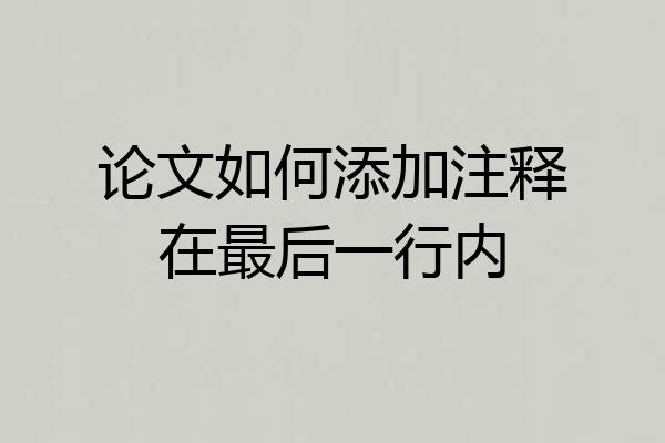 论文如何添加注释在最后一行内