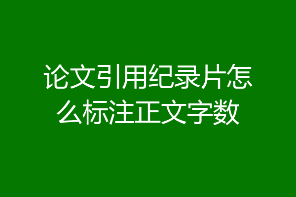 论文引用纪录片怎么标注正文字数