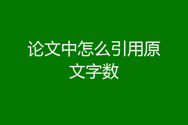 论文中怎么引用原文字数